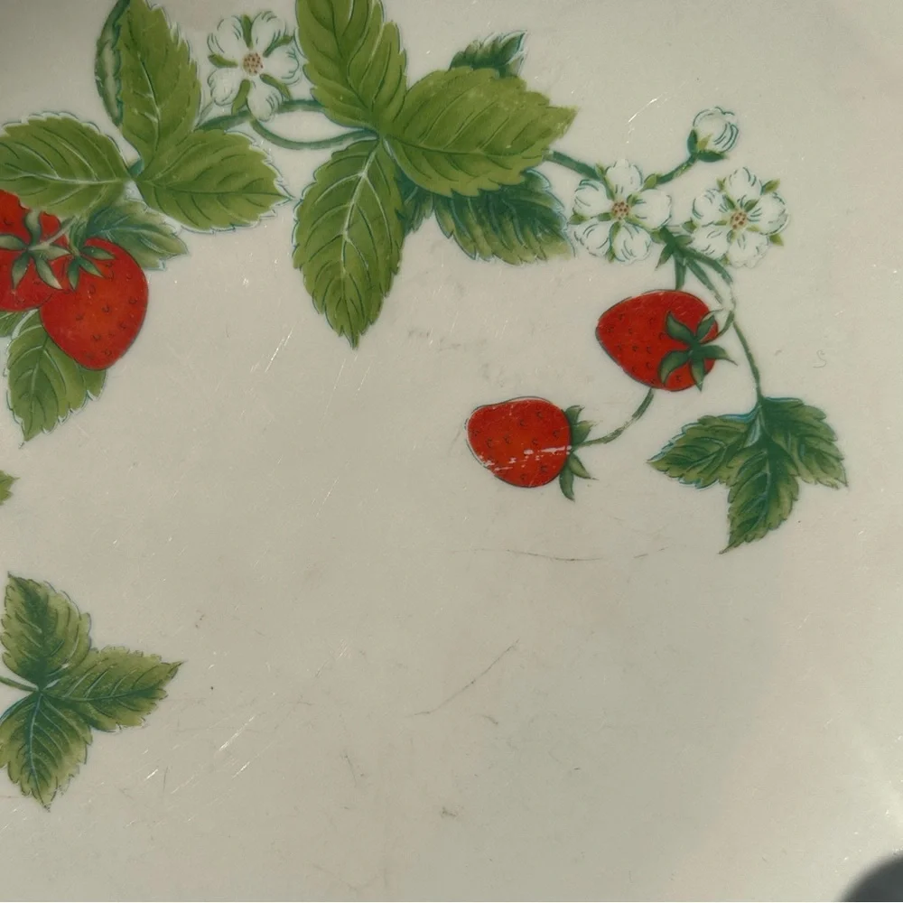 Vintage strawberry scape , dinner plate